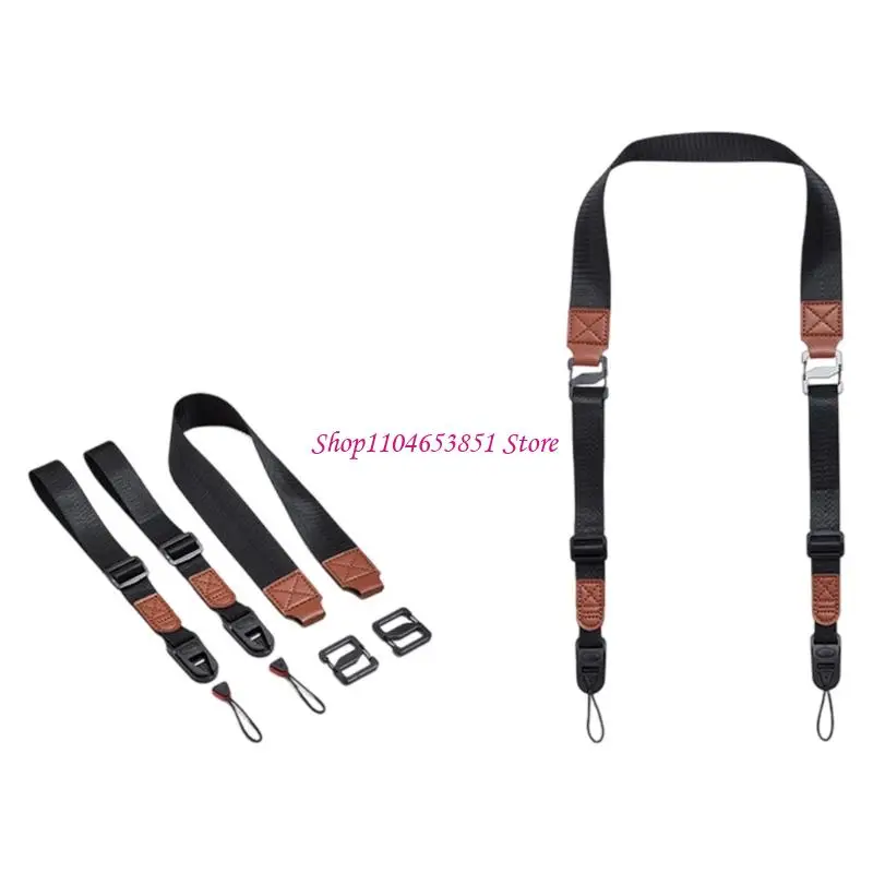 Adjustable Camera Carrying Band with Two Fasteners and Attachment Hardware for Outdoor Photography and Handheld Use