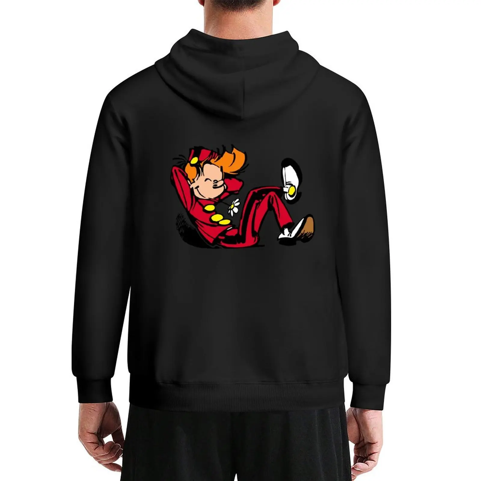 تي شيرت Spirou Happy Hoodie جرافيك للرجال ملابس رجالية ملابس رجالي ملابس خريف كورية مصممة بغطاء للرأس