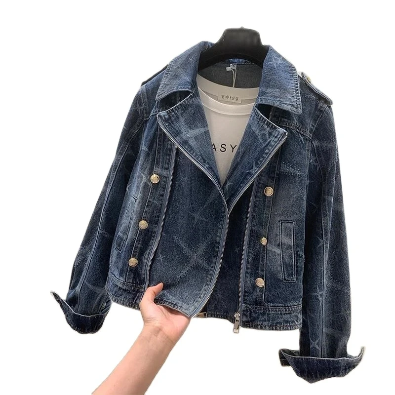 Imagem -02 - Nova Primavera Outono Denim Jacket Moda Feminina Solto Coreano Curto Casual Jeans Feminino Cowboy Outwear Cabolsa Tops para Mulheres 2023