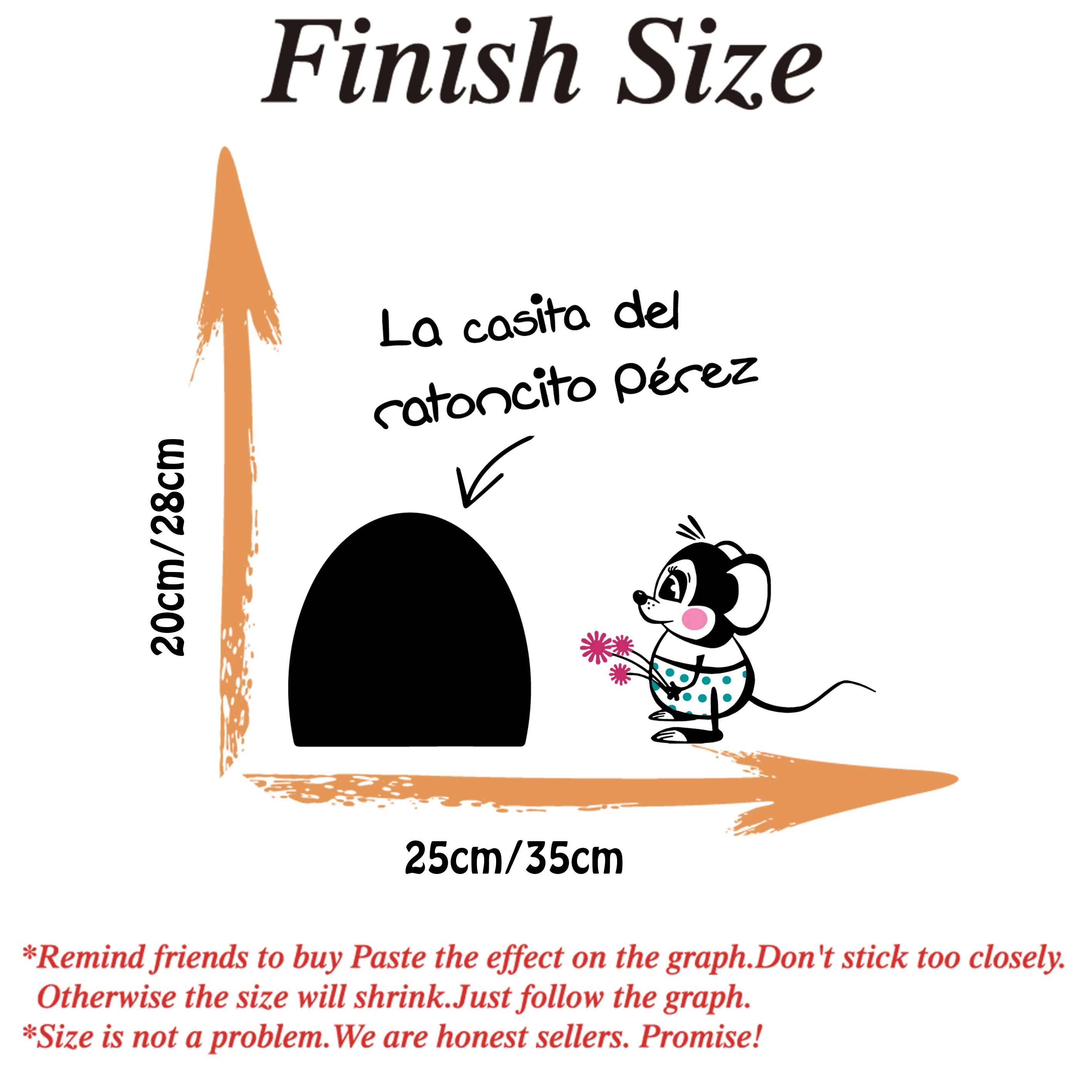 Cartoon The Little Mouse House Hole Wall Stickers Decals Bedroom Living Room Home Decor