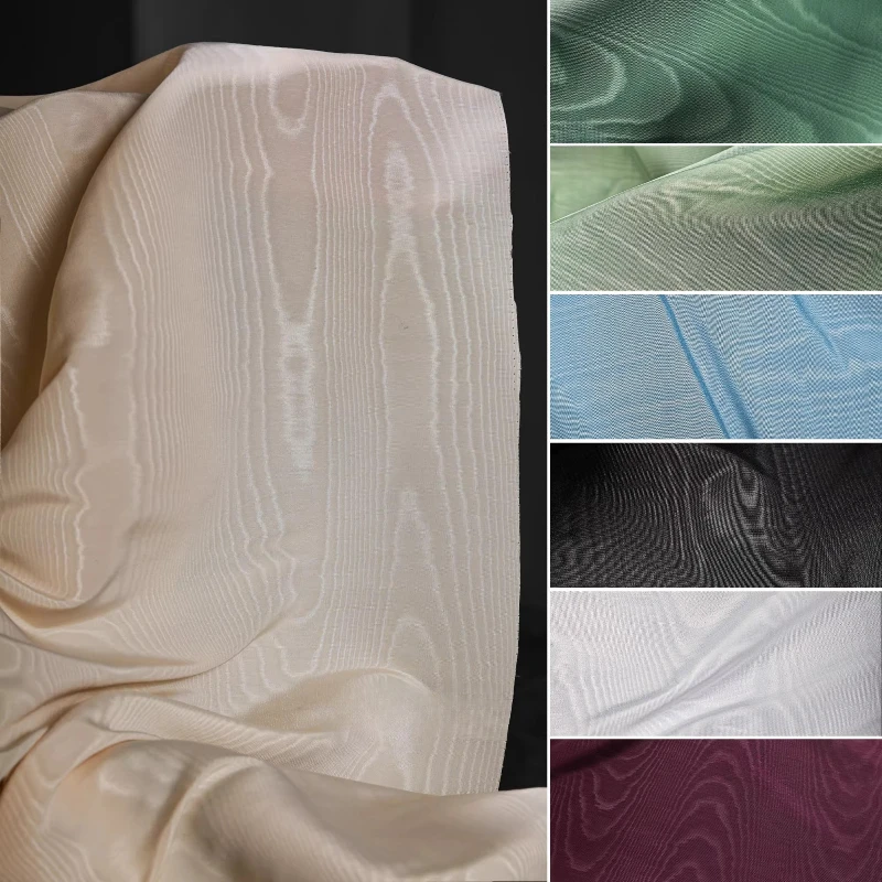 Holzmaserung Moiré-Jacquard-Stoff, dezentes glänzendes strukturiertes Textil für kreative Blazer, DIY-Tasche, Modedesigner-Material