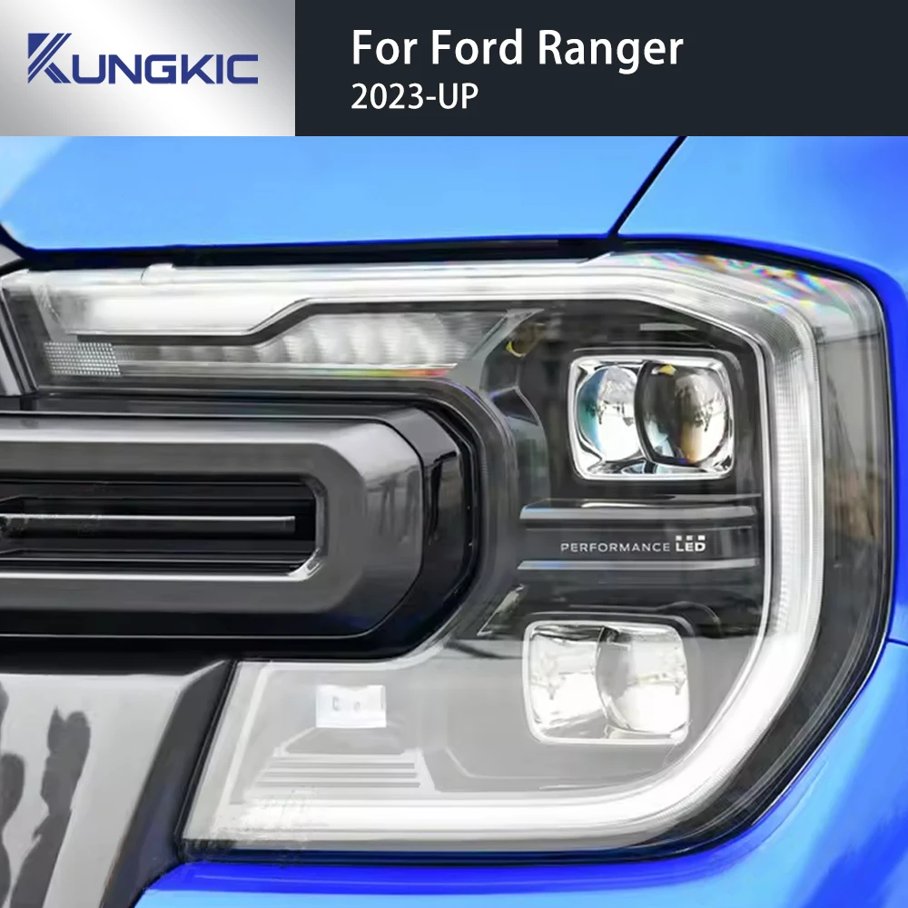 For Ford Ranger 2023 2024 T9 Wildtrak Raptor Smoke Black Headlight Film Car Protective Transparent TPU Sticker Accessory 2Pcs
