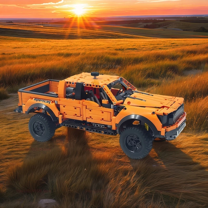 2026 NIEUW 1379 STUKS Tech Raptors F150 Truck Raceauto Bouwset Compatibel MOC Creatief DIY Voertuig Bouwstenen Speelgoed Cadeaus Kinderen Volwassenen - afbeelding 2
