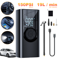 150PSI Portable Air Compressor with LED Light Electric Tire Inflator Portable Car Inflator Pump Motorcycle Inflation Accessories