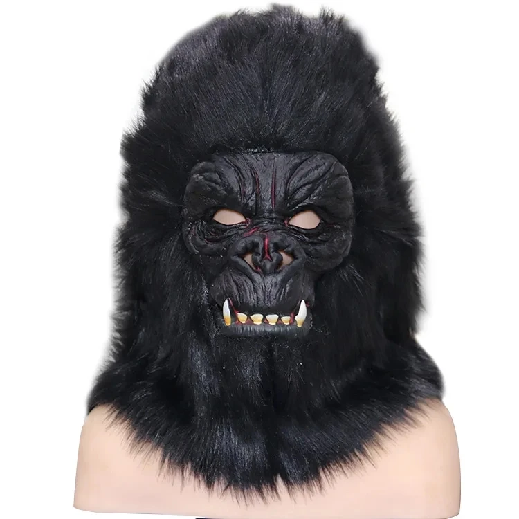 King Kong Maske Horror Tier Gorilla Affe Maske Neuheit Halloween Cosplay Kostüm Kopfbedeckung Tier Party Schimpanse Vollkopfmaske
