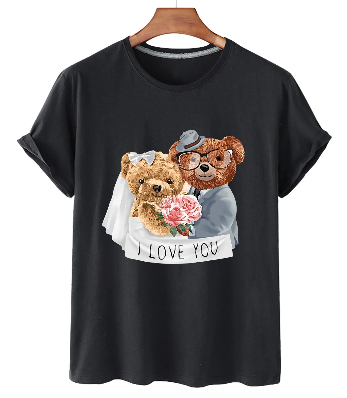 

(couple Bear Collection) 100% Cotton Shirts Short Sleeve O Neck T Shirts Women's Summer 2022 Oversized T Shirts Unisex T Shirts