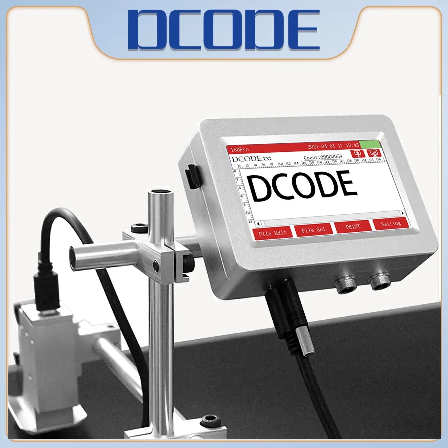 DCODE 150PRO 12.7mm Online Printer Thermal Inkjet Printer QR Barcode Batch Number Logo Expiry Date TIJ Printer Printing Machine