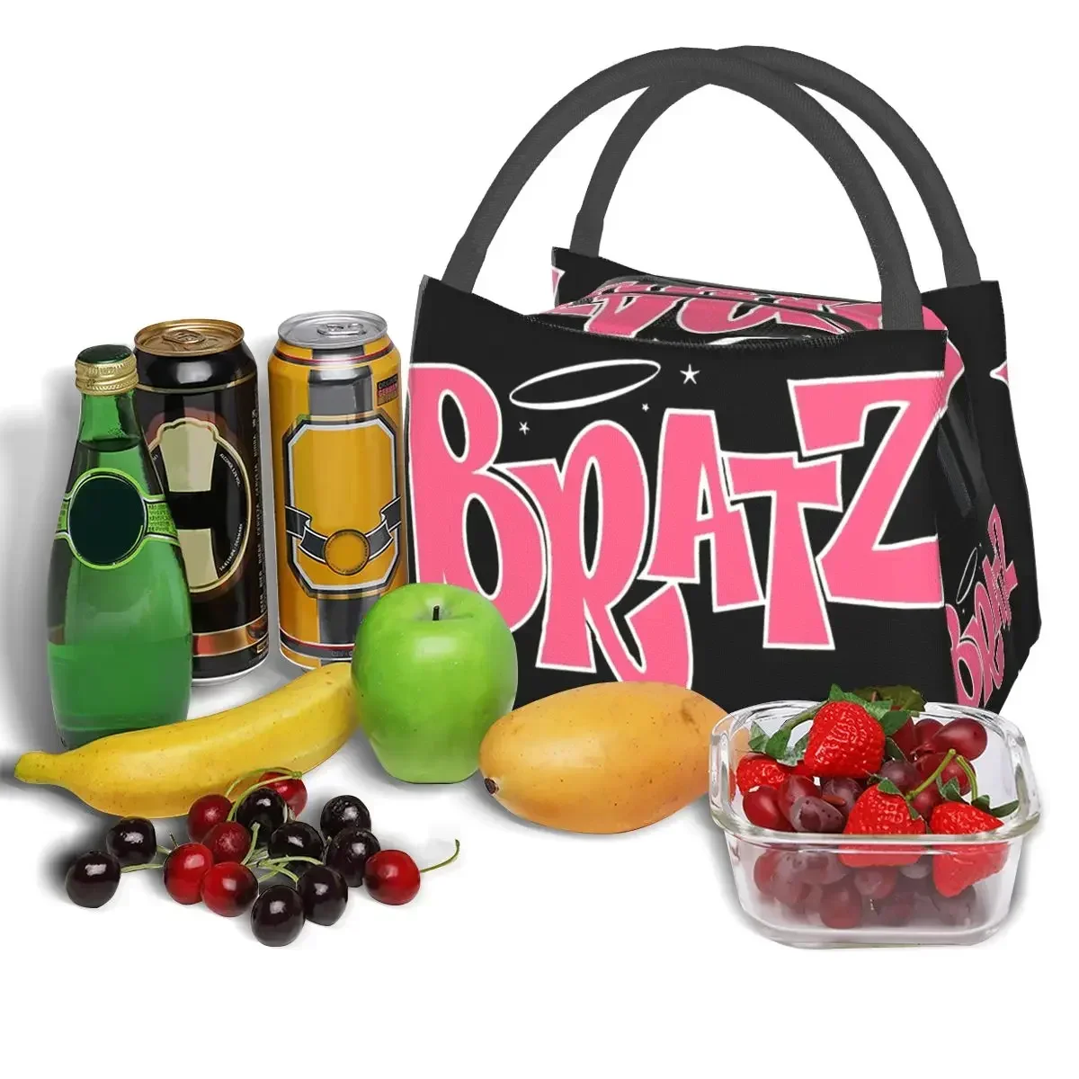 Fashion Bratz Mask Lunch Bag cute funny y2k Designer Lunch Box Casual Outdoor Picnic Cooler Bag Portable Thermal Tote Handbags