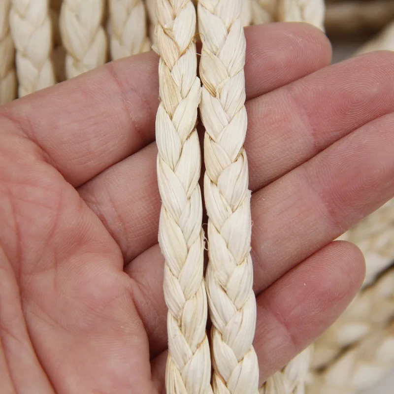 15meters Natural Corn Husk 3-Strand Braid High Quality Handmade Corn Skin Braided Rope Straw Weaving Raw Material for DIY Crafts