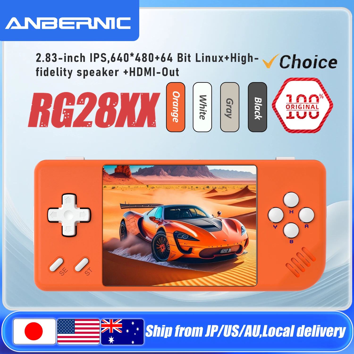 

Портативная игровая консоль ANBERNIC RG28XX, 2,83 дюйма, 640*480, IPS-экран, система Linux, поддержка ТВ-HDMI-выхода, 64G, 5000+ игр, 3100 мАч