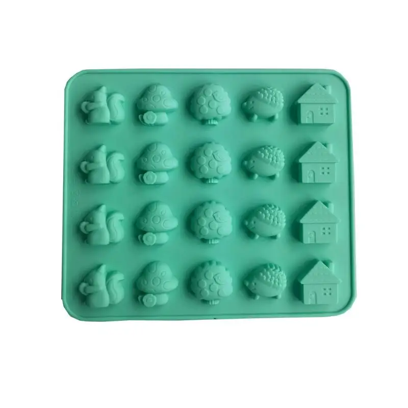 * Cartoon Chocolate Silicone Baking Mold Mushroom Hedgehog Squirrel House Soap Mould Cake Decorating Tool DIY Kitchen Accessory