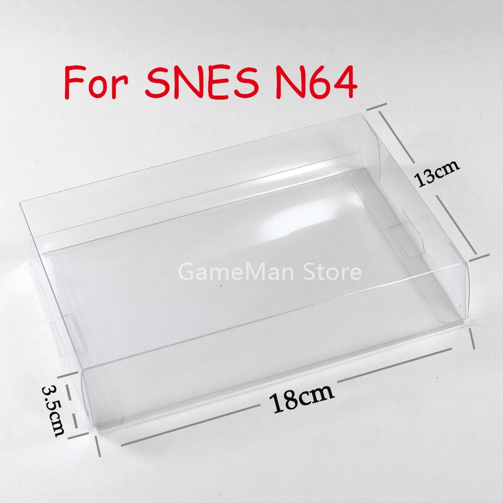 10 pièces/lot pour Nintendo boîtes de jeu transparentes pour SNES N64 boîte de jeu étui de protection jeux CIB plastique protecteur pour animaux de compagnie