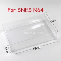 10 unids/lote para Nintendo cajas de juego transparentes para SNES N64 caja de juego funda protectora CIB juegos Protector de plástico PET