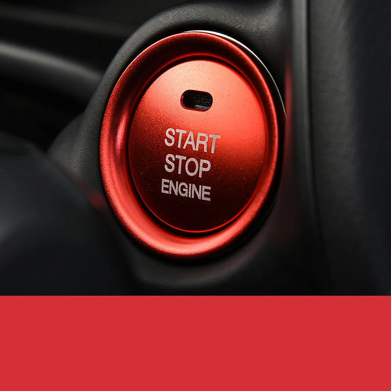 1Pcs Car Engine Start Stop Switch Button Ignition Key Ring Cover Sticker Trim For Mazda CX5 CX3 CX4 Cx-3 3 6 Axela Accessories