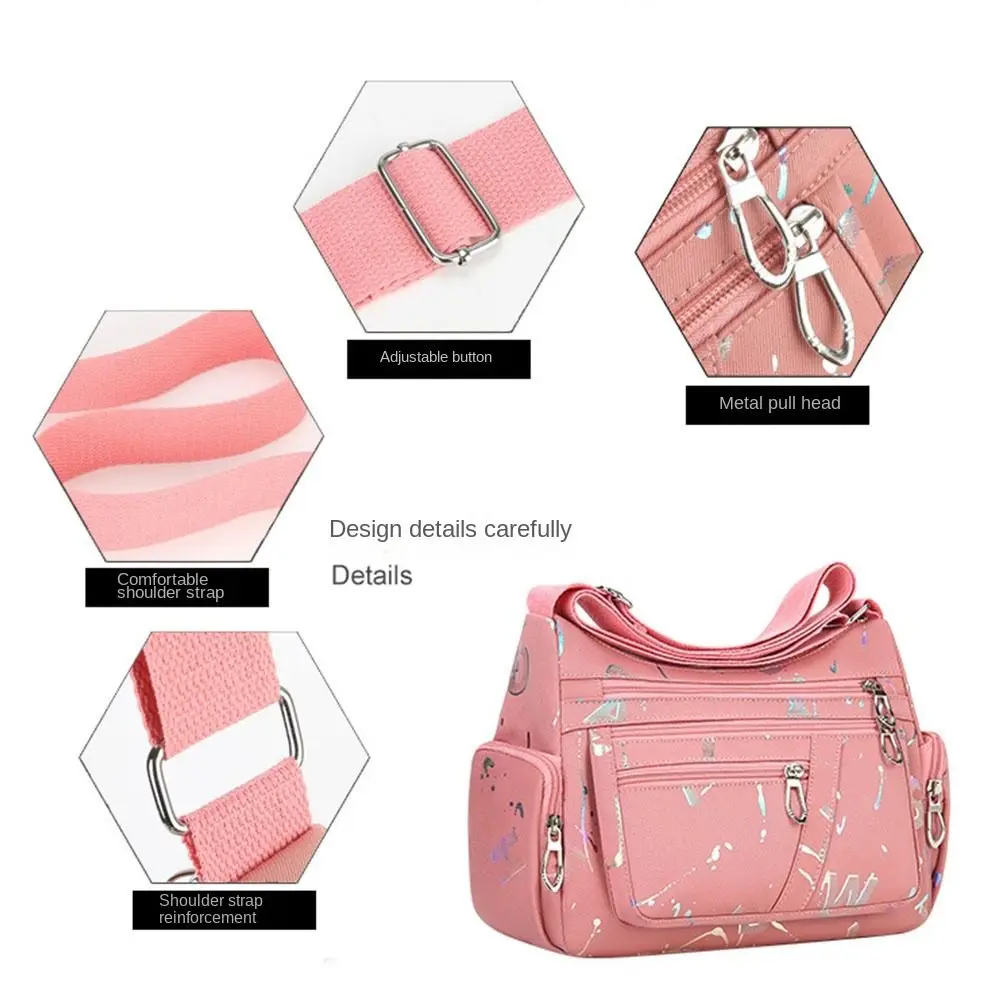 Multi-layer Printing Women Shoulder Bag Fashion Messenger Bag Waterproof Nylon Oxford Crossbody Bag Handbags Large Bags