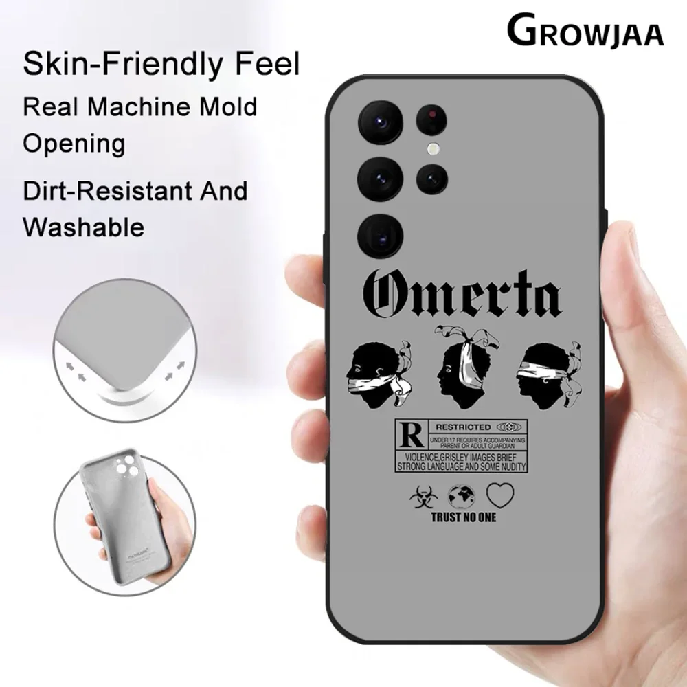 O-Omerta M-Maes Phone Case for Samsung Galaxy S24 Ultra S22 S23 Ultra S21 S20 5G Protective Silicone TPU Funda