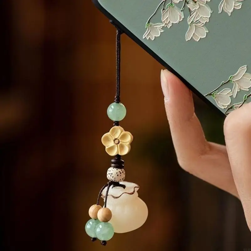 91AF Lucky Couple Ethnic Inspired Resin Phone Chain With Replaceable Charm
