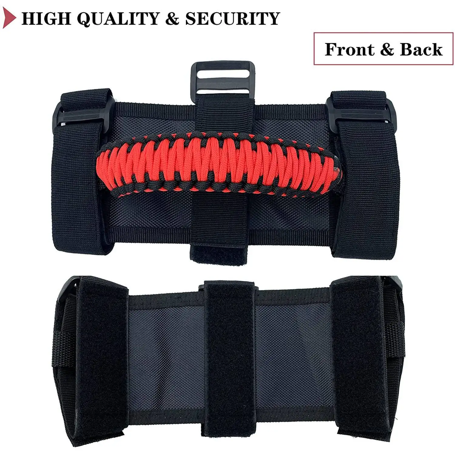 4 шт./упак., поручни из паракорда, ручки для Jeep Wrangler JK TJ JL CJ YJ 1985-2021 JT UTV ATV (красный)