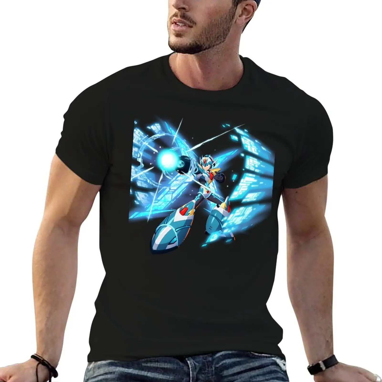 Megaman Xdive Dive Armor X T-Shirt boys animal print street wear men workout shirt