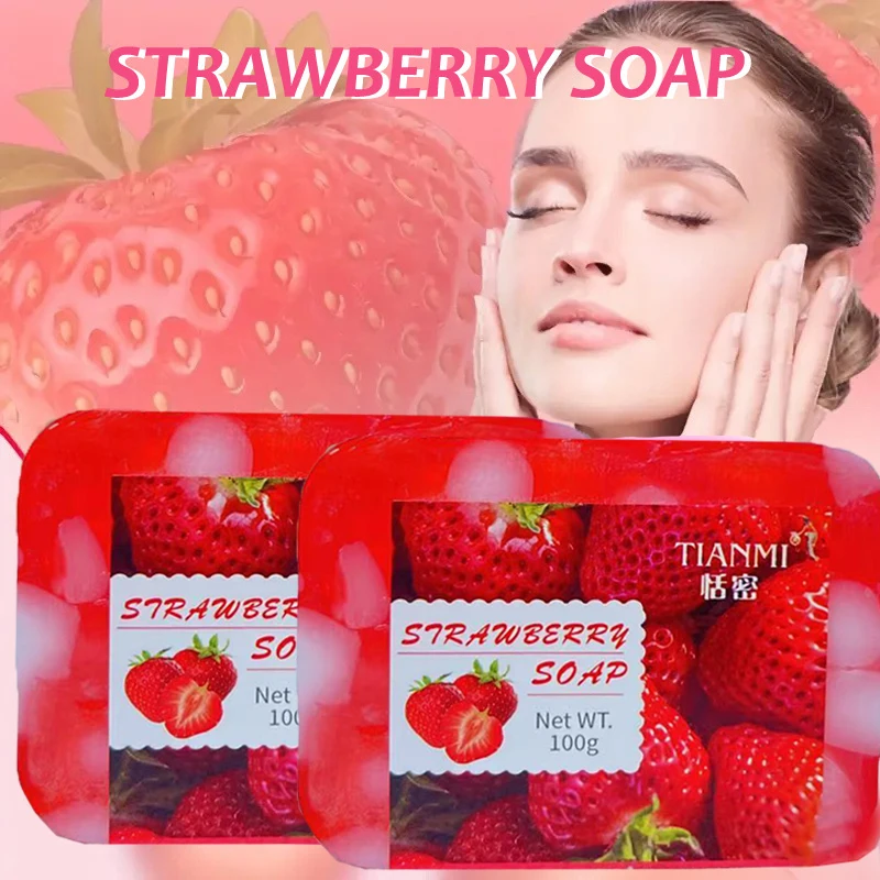 Strawberry Jelly Soap, rich in strawberries and Revlon, deeply cleanses, cleanses, bathes the whole body