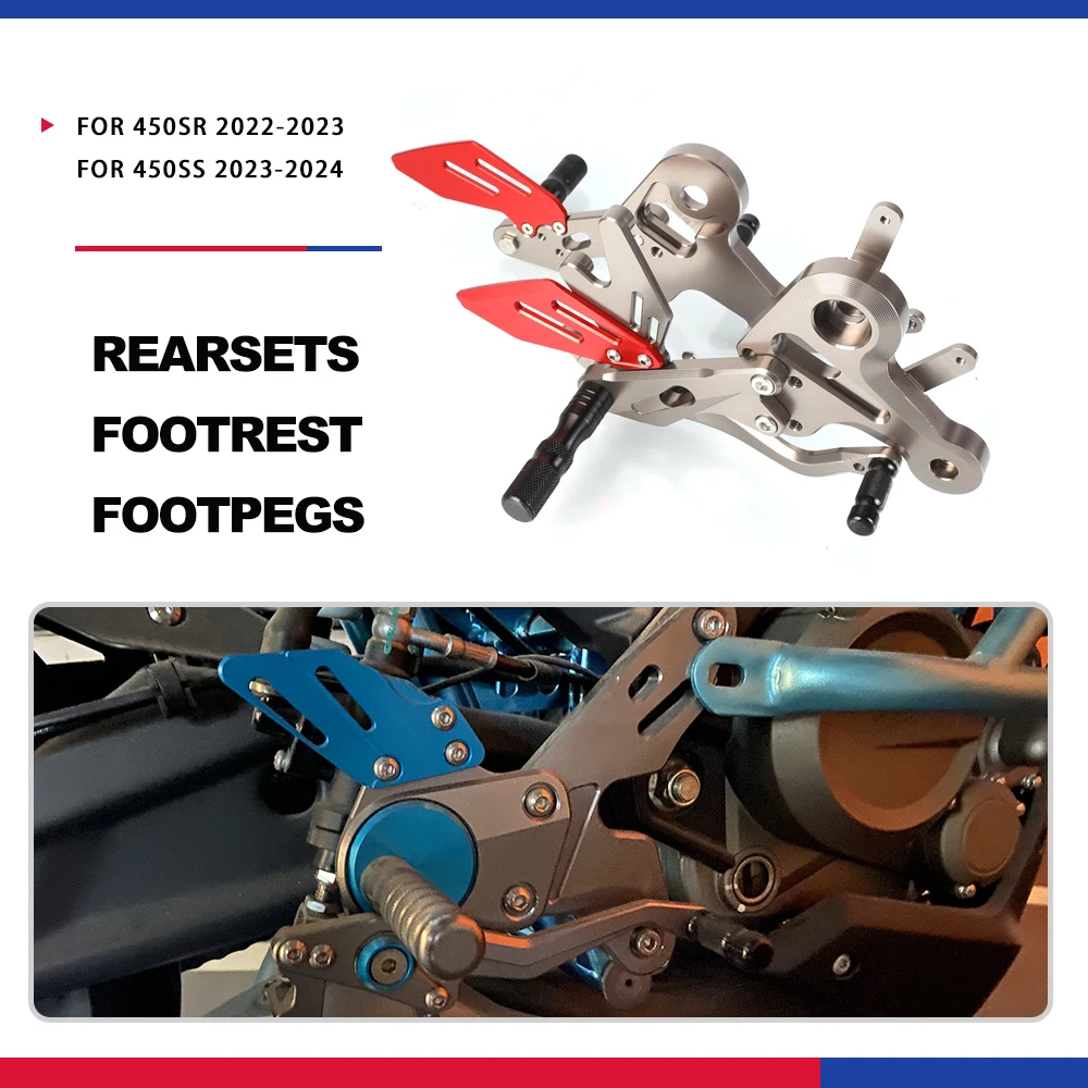 

Motorcycle Accessories For CFMOTO 450 SS SR 450SR 450-SR 2022 2023 CNC Adjustable Rearset Footrests Rear Footpeg Foot Pegs Pedal