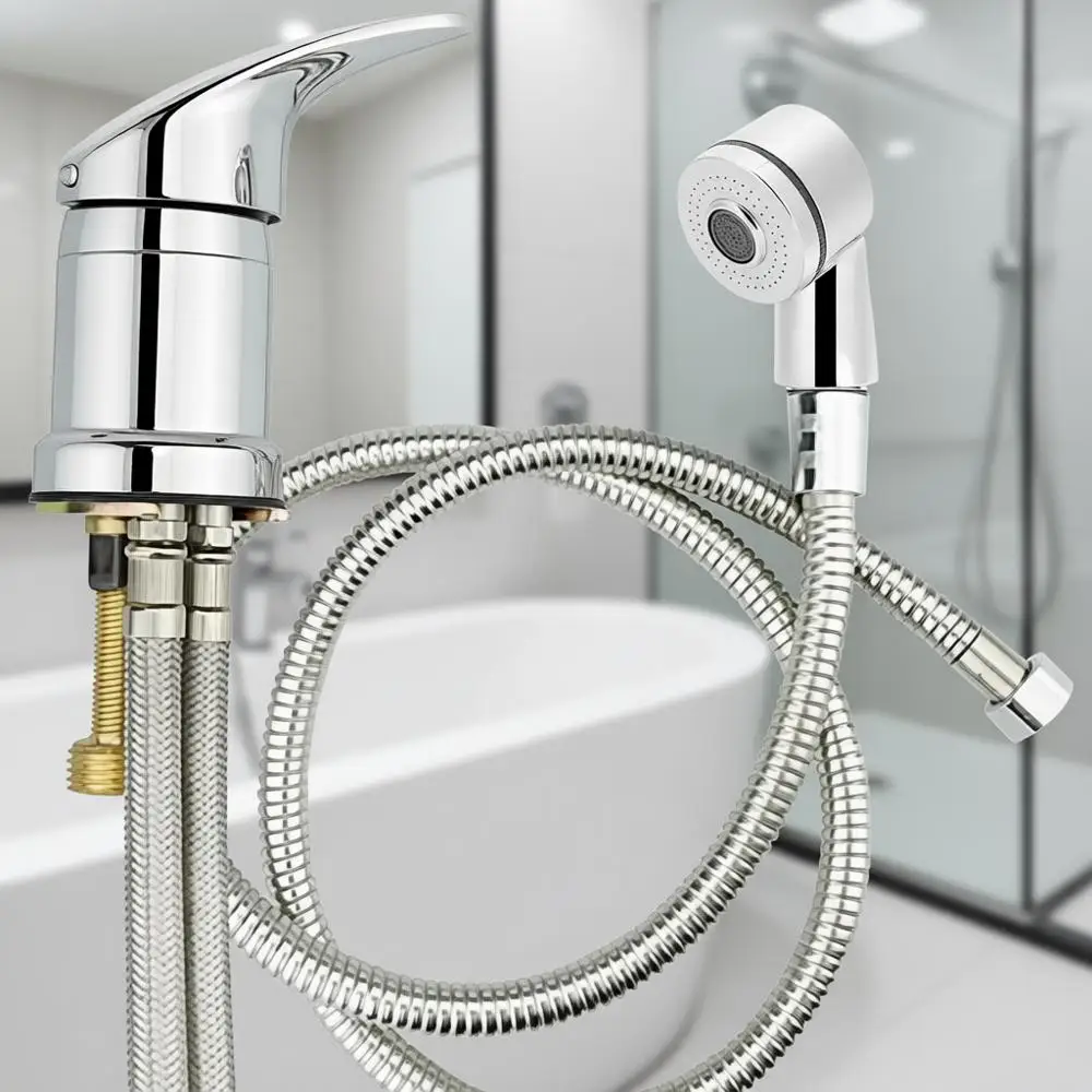 

Shampoo Bed Bowl Sink Basin Unit, Shampoo Bowl Faucet with Hose and Shower Spray Hair Sprayer, Chrome