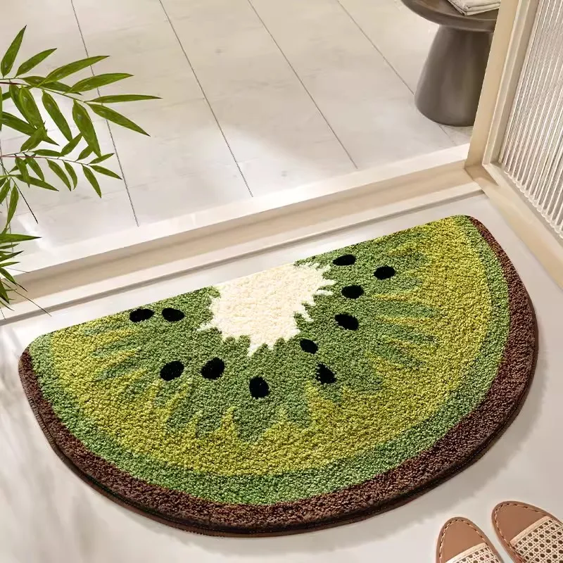 Tufting Fruit Bathroom Mat Colorful Soft Watermelon Kiwi Lemon Carpet Bedroom Rug Floor Pad Doormat Aesthetic Home Decor 45x80cm