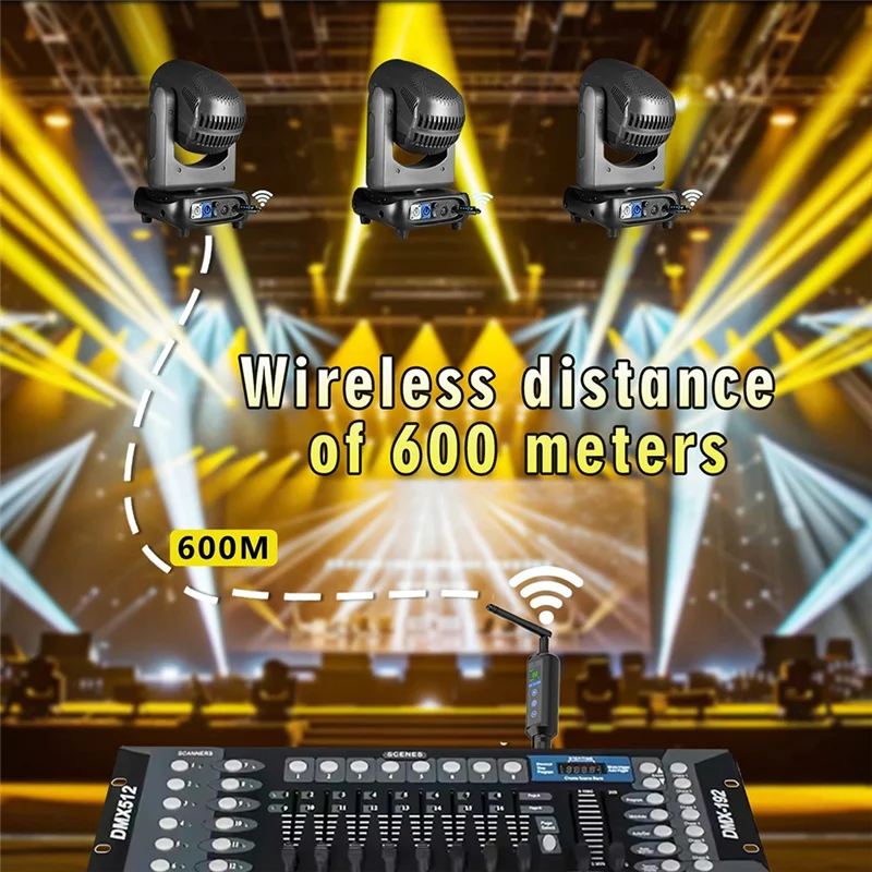 ABGI-Wireless 2.4G Kontroler DMX Bezprzewodowy Odbiornik Nadajnik do LED do Sterowania Oświetleniem Scenicznym, Disco, Imprezy, Baru