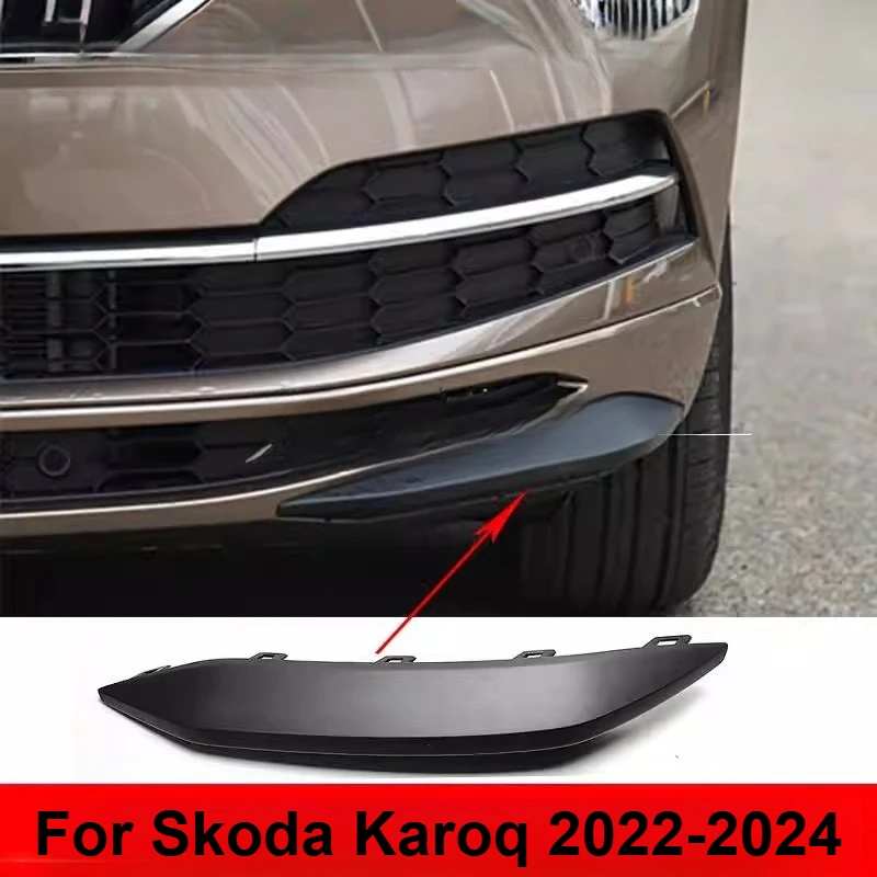

For Skoda Karoq 2022-2024 Front Bumper Spoiler Lower Corner Guard Trim Cover Black Molding