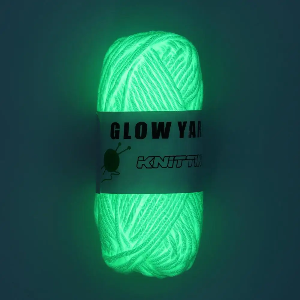 Polyester Sewing Weave Luminous Chunky Yarn Hand Knitted Knitting Wool Glow in the Dark