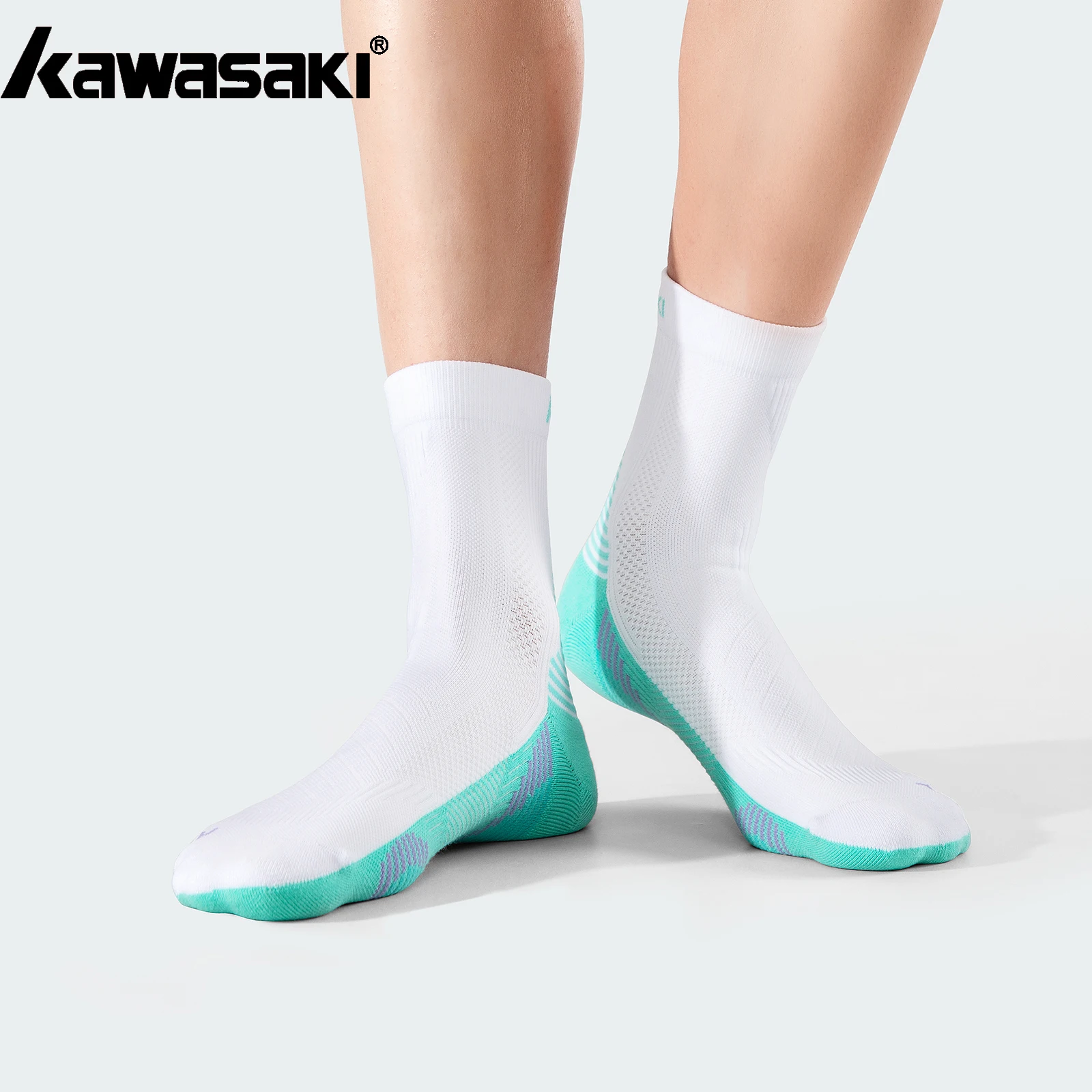 Kawasaki Wear Resistant Men's Bicycle Socks Breathable Anti Slip Socks Football Tennis Accessories K1F00-C6377