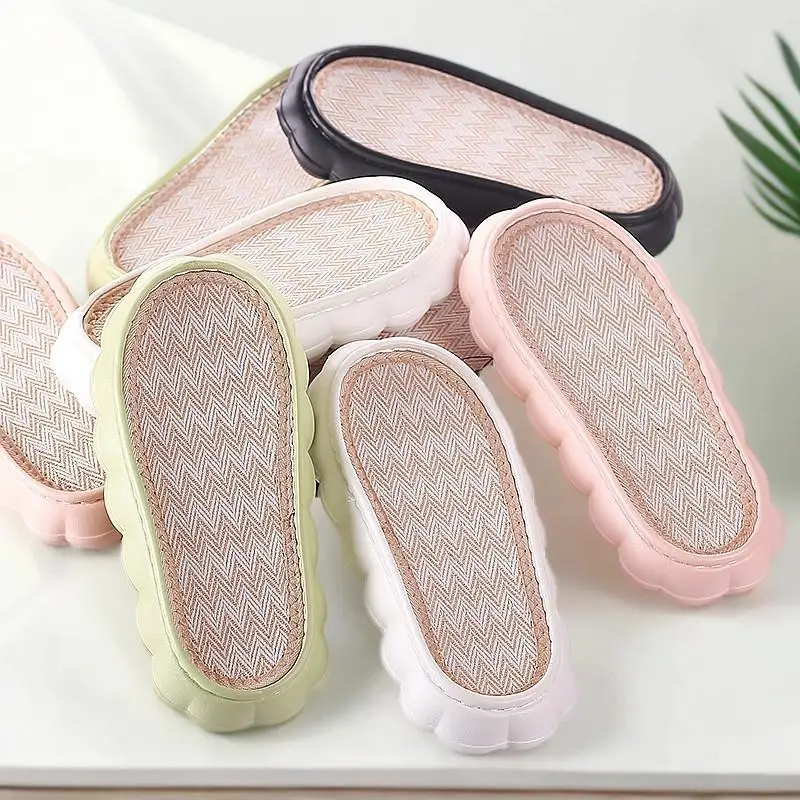 

Льняные стельки и подошвы ручной работы для тапочек, износостойкие, с крючками, для осенне-летнего домашнего использования, комфортные