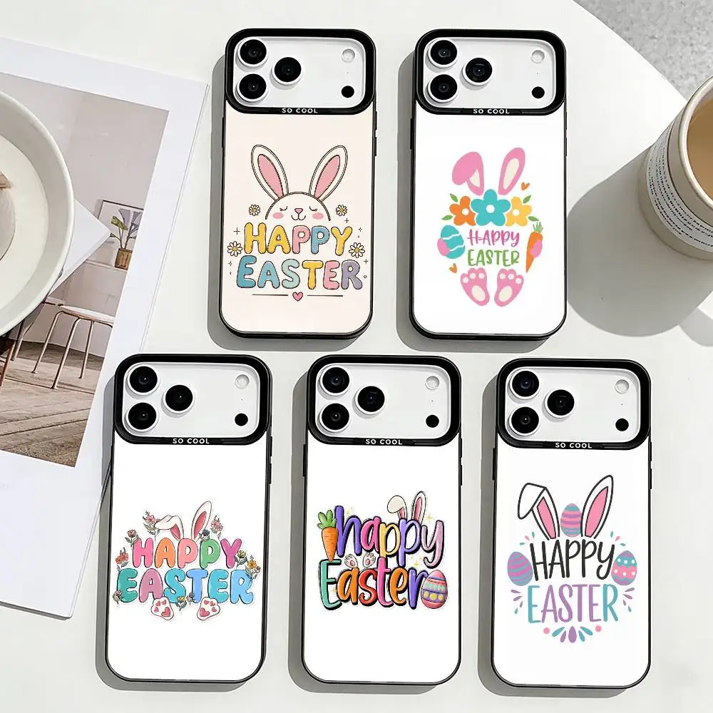 

Happy Easter To You Phone Case For iPhone17,16,15,14,13,12,Pro Max Black Colored Silver Plated Inside Cover