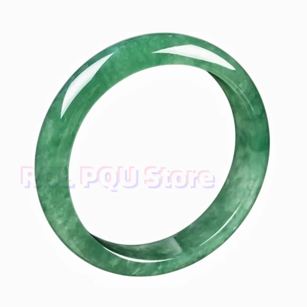 New Ice Glutinous Seed Original Ecological Texture Green Jadeite Jade Bangle Healing Certified Bracelets Handring