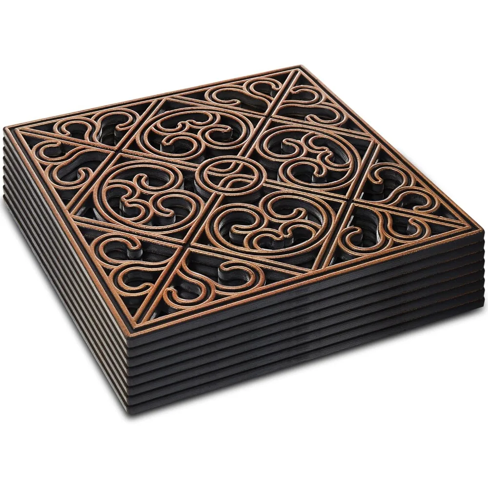 

Pangda 8 Pcs 12 x 12 Inch Rubber Stepping Stone Outdoor for Garden Pathway Paver Outside Stepping Tile Heavy Duty Retro Decorati