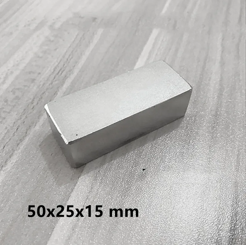 

1/2PCS 50x25x15 Block Rare Earth Magnet 50mm X 25mm N35 Thick NdFeB Magnets Strong 50x25x15mm Permanent Magnet sheet 50*25*15 mm