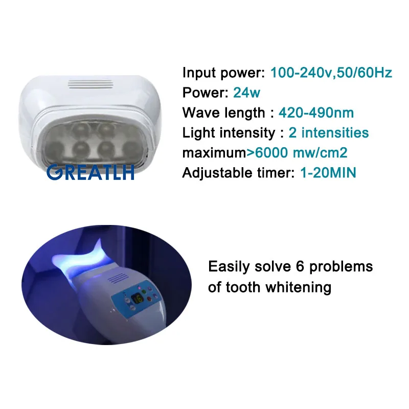 GREATLH Dentist Professional Cold Light Bleaching LED Machine Teeth Whitening Light Professional Teeth Whitening Machine