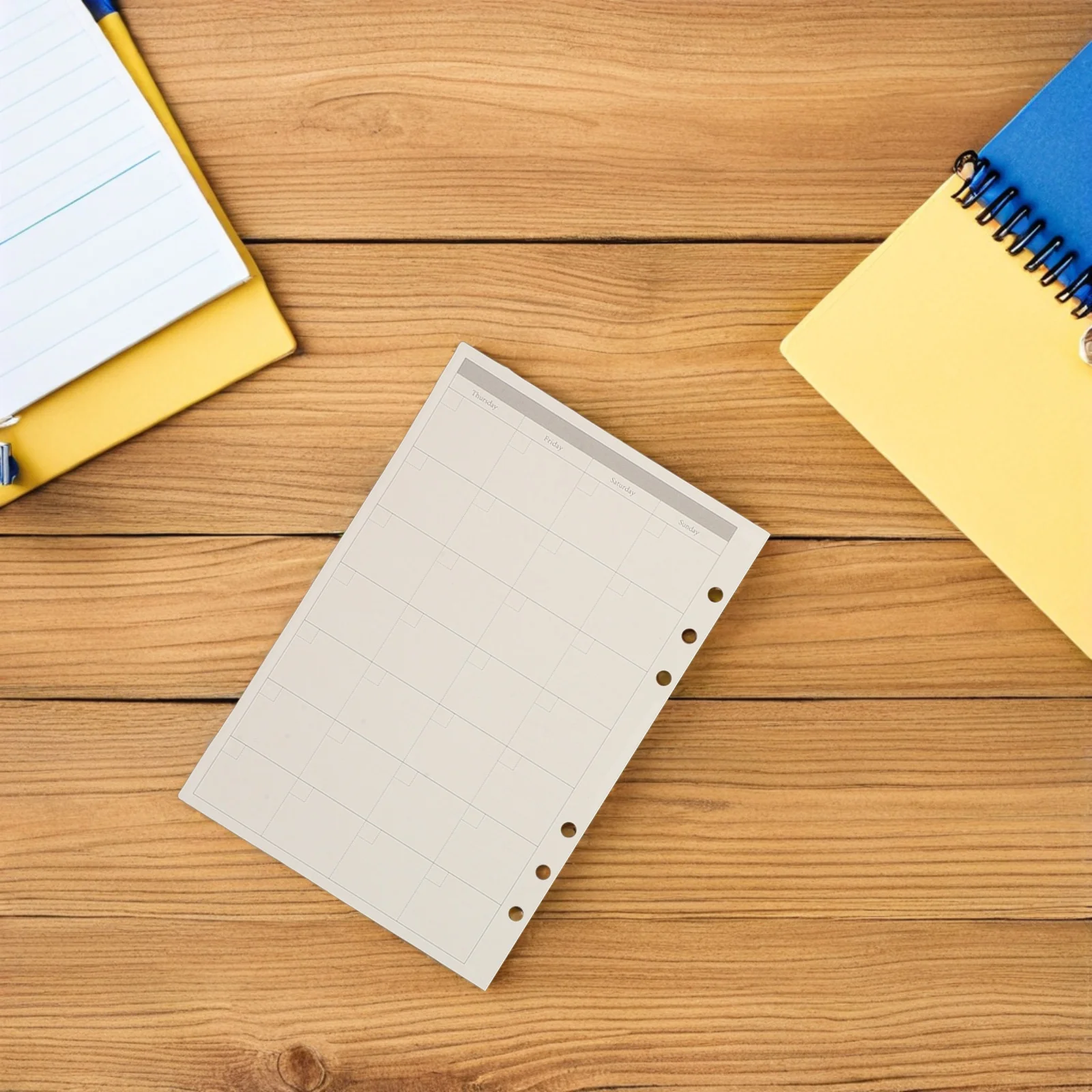 

A5 6-Ring Planner Refill Paper Lined Daily Weekly Monthly Binder Inserts School Office Supplies Seamless Organization