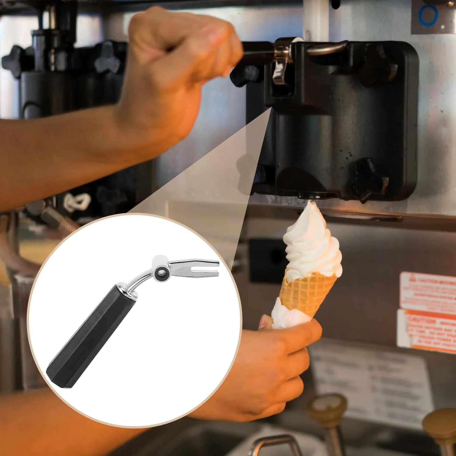 Ice Cream Machine Part, Stainless Steel Ice Cream Machine Lever Machine Handles Component Ice Cream Machine Supplies Accessories