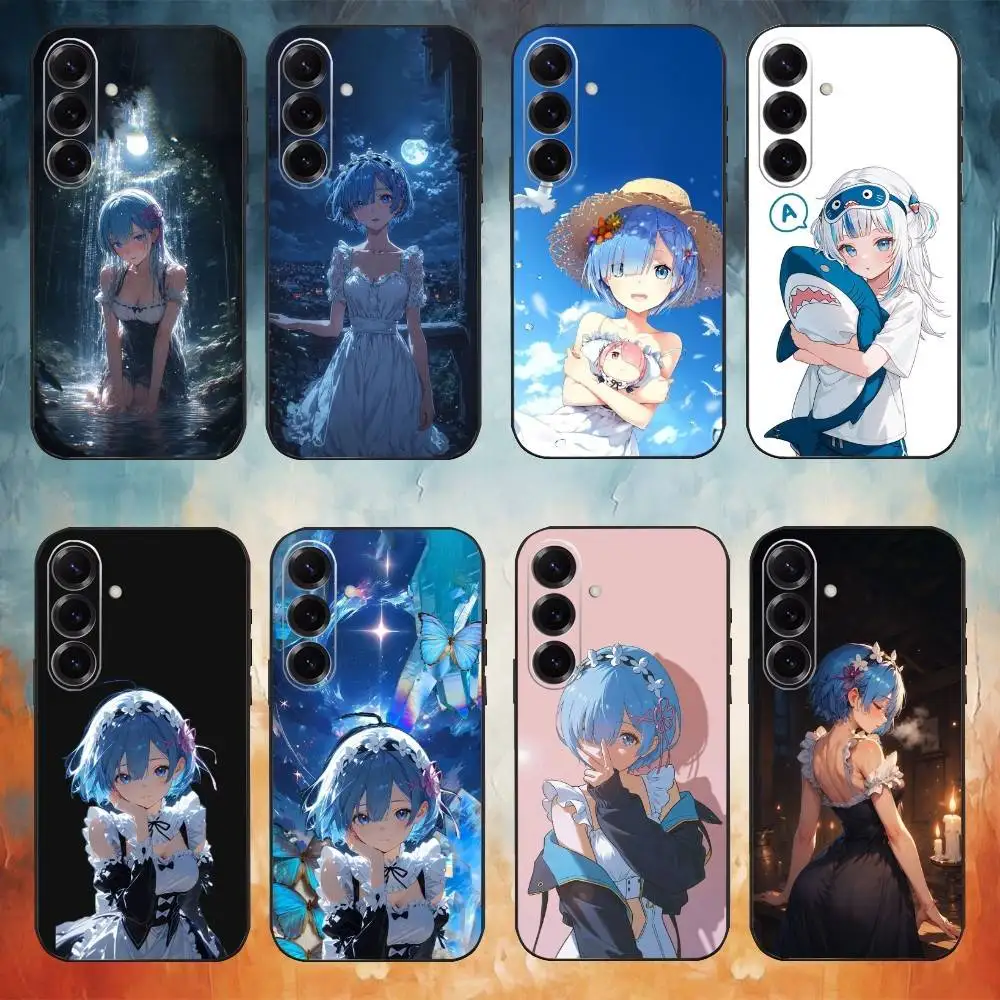 

Cartoon R-Rem Cute Phone Case For Samsung Galaxy A73,A72,A71,A70,A53,A52,A51,Others Soft Black Cover
