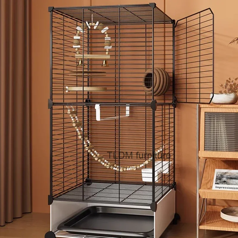 Birdcage Iron Wrought Bird Cages Play Top Large Aviary With Stand For Cockatiel Parrot Finch Jaula Para Pajaros Pet Supplies