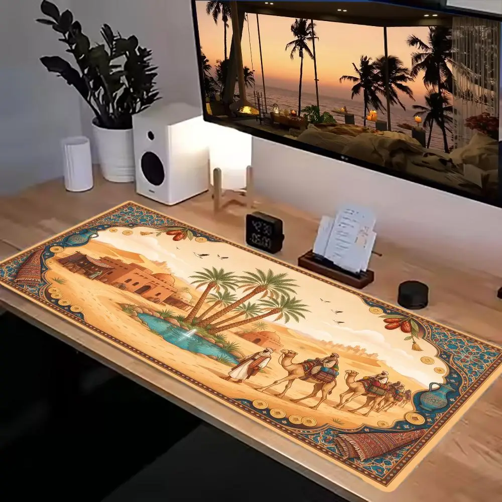 Vintage Astrology Study Room Table Mat Smooth Surface Thick Rubber For Mystical Office Home Decor