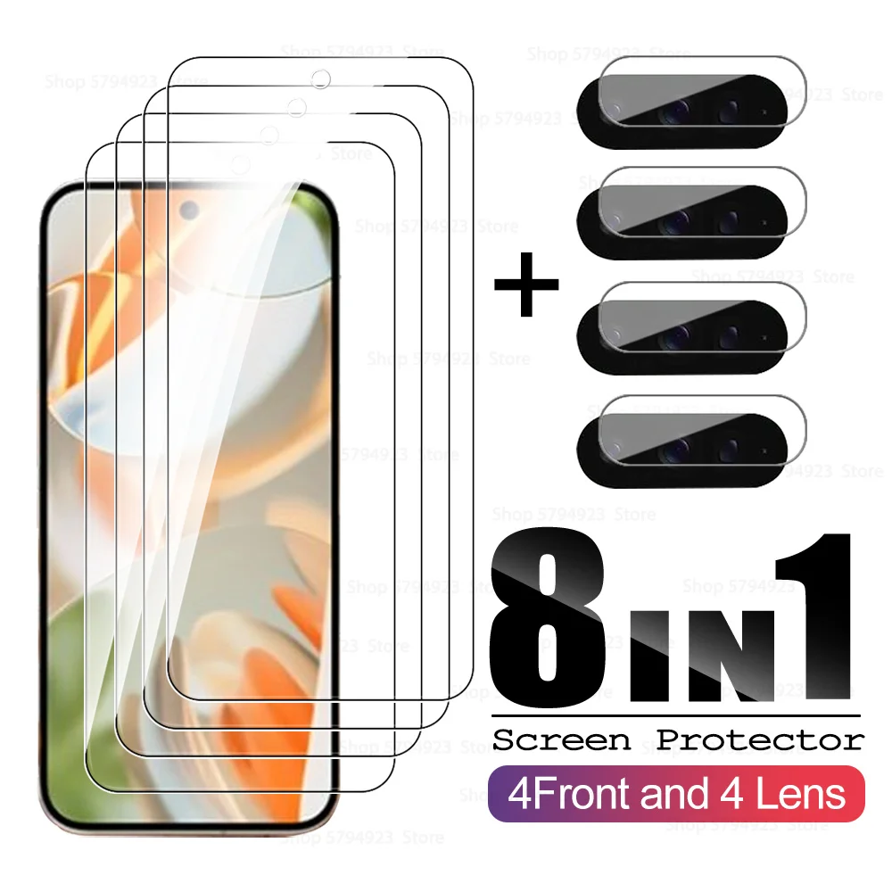 Protector de pantalla de lente de cámara Pixel9ProXL 8 en 1, cristal templado para Google Pixel 9, Pixel 9, Pixel 9 Pro, XL, HD