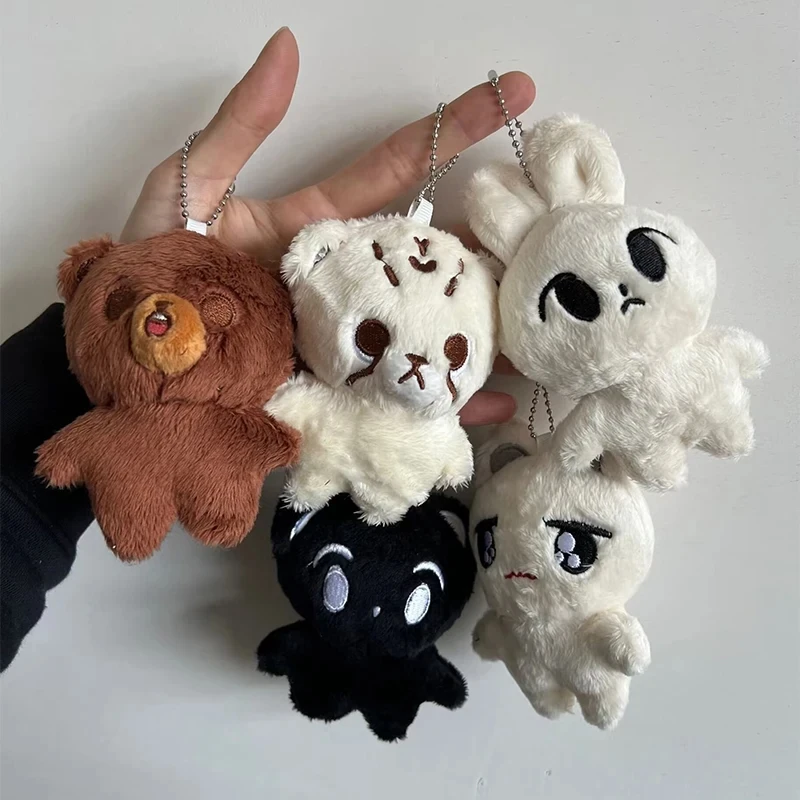 1 unidad de llaveros Kpop de dibujos animados guepardo Lee Doyoung estilos Mini Gomdo Lee Taeyong llaveros colgantes de bolsa Mark mismas llaveros de felpa Q
