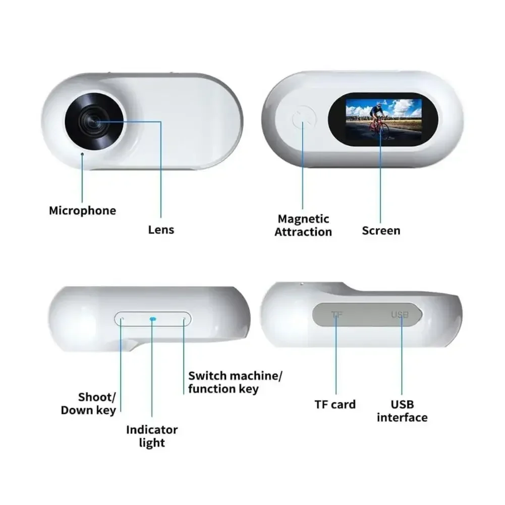 Pet Collar Camera USB Rechargeable HD 1080P LCD Display Lightweight Pet Sport Camera Support Video and Photo Function for Cats