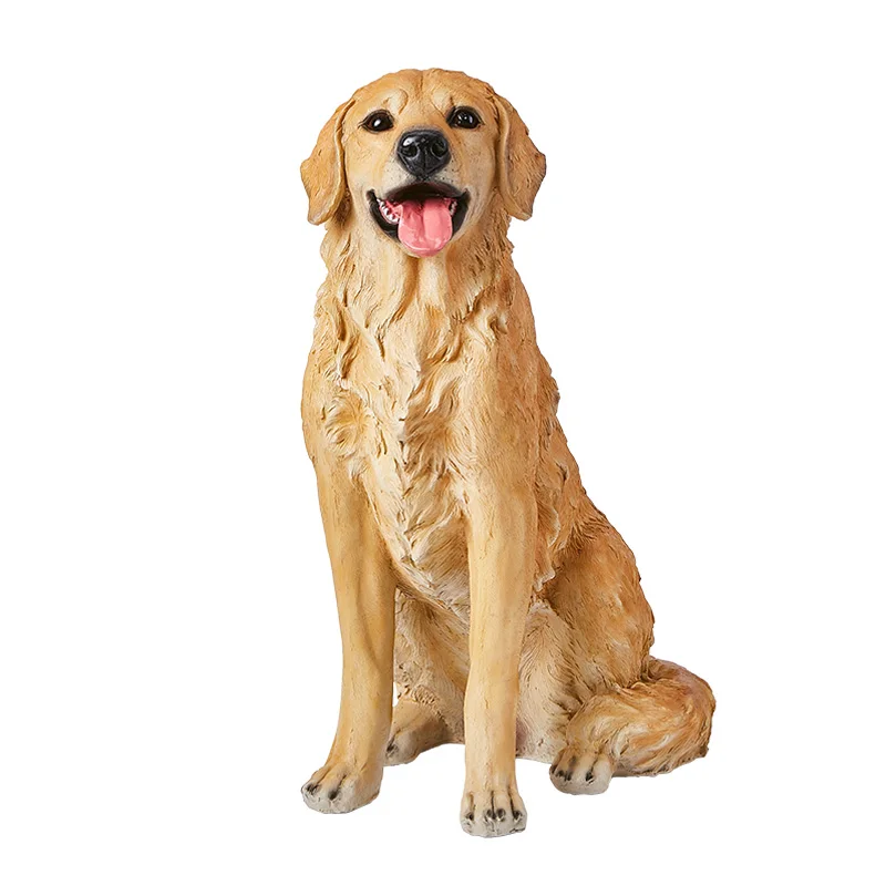 Simulation dog ornament resin golden retriever pet model