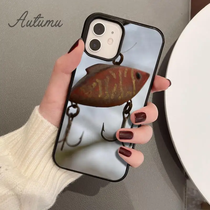 Fish Hook Fishing Phone Case for iPhone 15 16 SE2020 11 12 13 14 Pro Max mini 6 7 8 Plus Cover coque Fundas Shell