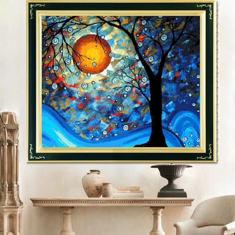 

DIY 5d full Diamond Embroidery,Round Diamond Van Gogh Dream Tree Living room decoration rhinestone bead Diamond painting