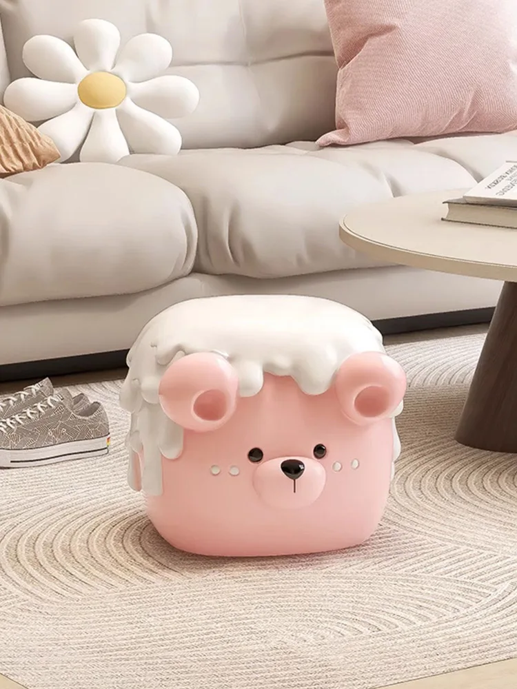 Customized Ice Cream and Bear Stools,Floor Decoration,Sculpture Furniture,Living Room,Shoe Changing,Small Stool,Sofa Side Table