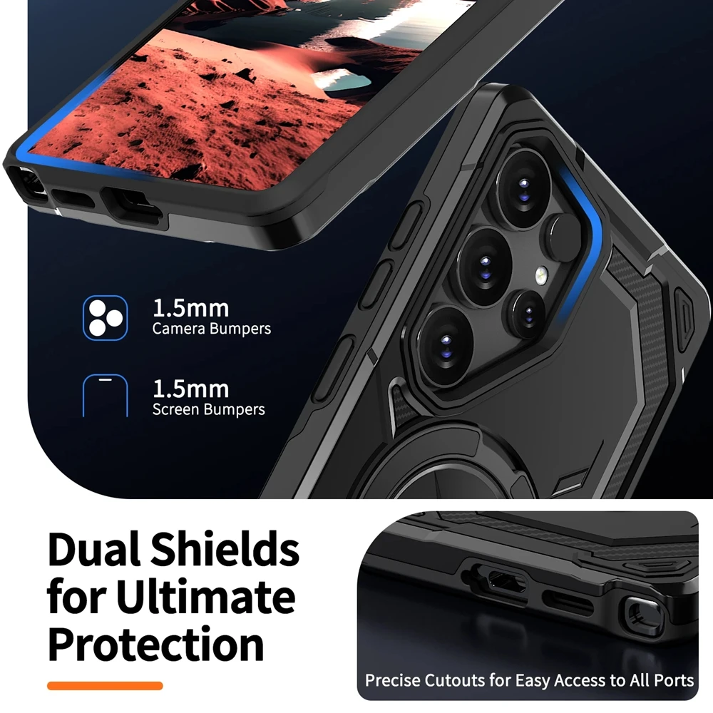 Magnetische Sagsafe Armor Hülle für Samsung S26 S25 S24 S23 Plus Ultra FE Edge A56 A55 A36 A35 A26 A25 A16 A15 A06 mit kabellosem Laden – Detail 3